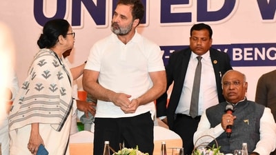 Rahul Gandhi and Mamata Banerjee came up with the new name INDIA -- Indian National Developmental Inclusive Alliance. Rahul Gandhi and Mamata Banerjee came up with the new name INDIA -- Indian National Developmental Inclusive Alliance.