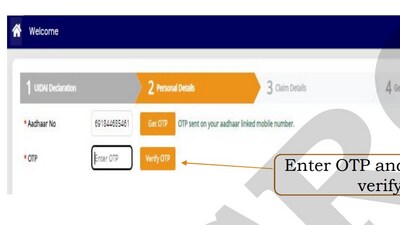 Step 8: Enter the OTP and click "Verify OTP." (CRCS) Step 8: Enter the OTP and click "Verify OTP." (CRCS)