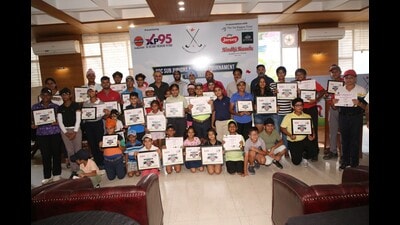 The Chandigarh Golf Club Junior and Sub-Junior Tournament on Wednesday saw over 100 entries from players aged 5 to 17. (HT Photo)