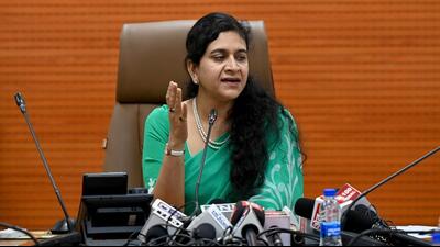 UP cadre IAS officer Ritu Maheshwari was appointed Noida chief executive officer four years ago (HT File Photo/Sunil Ghosh) UP cadre IAS officer Ritu Maheshwari was appointed Noida chief executive officer four years ago (HT File Photo/Sunil Ghosh)