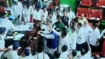 Ten Karnataka BJP MLAs suspended for creating ruckus inside the Assembly Ten Karnataka BJP MLAs suspended for creating ruckus inside the Assembly