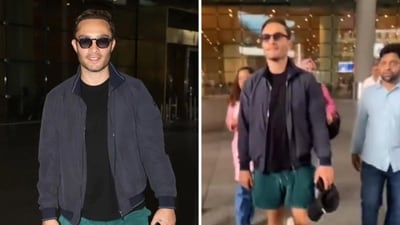 Ed Westwick at Mumbai airport on Wednesday.