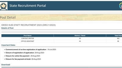 Rajasthan IDEED recruitment 2023: Apply for 548 vacancies of Content Writer and office assistant