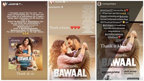Arjun Kapoor, Karan Johar and Mukesh Chhabra's reactions to Bawaal. Arjun Kapoor, Karan Johar and Mukesh Chhabra's reactions to Bawaal.