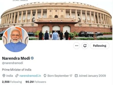 PM Modi's Twitter handle mentions India.