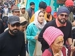 Sara Ali Khan with other pilgrims during Amarnath yatra in Kashmir.