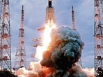 Chandrayaan-3 was launched from the Satish Dhawan Space Centre in Sriharikota on Friday, on board the LVM-3 rocket. (ISRO) Chandrayaan-3 was launched from the Satish Dhawan Space Centre in Sriharikota on Friday, on board the LVM-3 rocket. (ISRO)