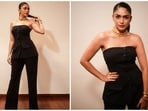 Mrunal Thakur recently graced the internet with a series of pictures of herself in a chic all-black co-ord set.&nbsp;