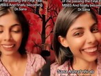Snapshot of daughter telling her father that she has become a doctor. Snapshot of daughter telling her father that she has become a doctor.