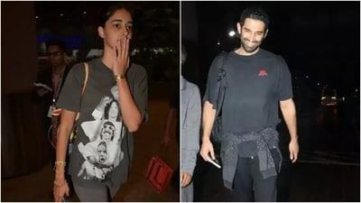 Ananya Panday and Aditya Roy Kapur arrive in Mumbai, choose minimal airport look. Ananya Panday and Aditya Roy Kapur arrive in Mumbai, choose minimal airport look.