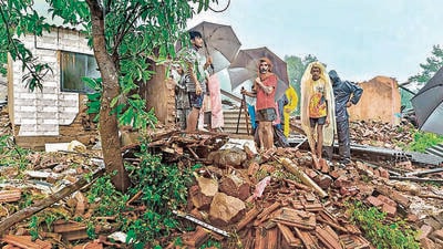 At present, 25 families of Taliye village are living in 25 containers which were transported from Mumbai as temporary accommodation. One container is being used as a school. The district official said that other families had moved to Mahad, Mumbai and Surat. (Hindustan Times) At present, 25 families of Taliye village are living in 25 containers which were transported from Mumbai as temporary accommodation. One container is being used as a school. The district official said that other families had moved to Mahad, Mumbai and Surat. (Hindustan Times)