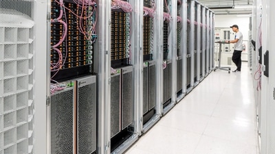 A view of Condor Galaxy supercomputing systems for artificial intelligence work made by Cerebras Systems, in Santa Clara, California, U.S., in this undated handout photo received on July 19. (via REUTERS)