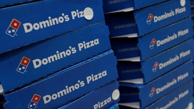 Domino's pizza boxes are pictured inside a restaurant in Noida, India, July 4. (REUTERS)