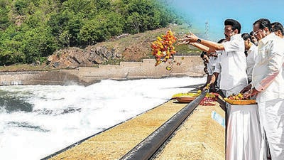 In a letter to the Union minister on Wednesday, chief minister M K Stalin said the release of water was crucial for the standing Kuruvai, a key crop for farmers at Cauvery delta. (PTI) In a letter to the Union minister on Wednesday, chief minister M K Stalin said the release of water was crucial for the standing Kuruvai, a key crop for farmers at Cauvery delta. (PTI)