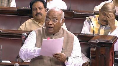Kharge wanted the issue of Manipur to be taken up in Rajya Sabha. (ANI photo)