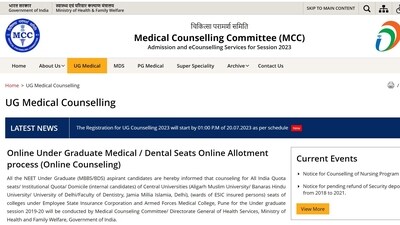 NEET UG 2023 Counselling registration begins at mcc.nic.in NEET UG 2023 Counselling registration begins at mcc.nic.in
