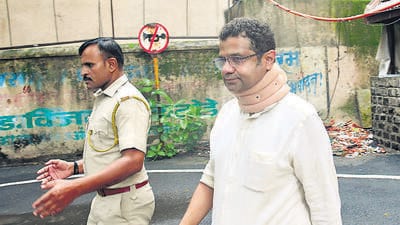 Mumbai, India – July 20, 2023: Enforcement Directorate (ED) arrested Sujit Patkar in connection with the alleged Covid-19 jumbo centre scam, in Mumbai, India, on Thursday, July 20, 2023. (Photo by Bhushan Koyande/HT Photo) Mumbai, India – July 20, 2023: Enforcement Directorate (ED) arrested Sujit Patkar in connection with the alleged Covid-19 jumbo centre scam, in Mumbai, India, on Thursday, July 20, 2023. (Photo by Bhushan Koyande/HT Photo)