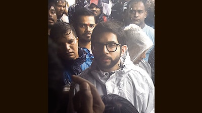 Navi Mumbai, India - July 20, 2023Aaditya Thackeray with Ambadas Danve opposition Leader visited the Landslide accident spot at Raigad Irshalwadi Chowk in Navi Mumbai, India, on Thursday, July 20, 2023. (Photo by Bachchan Kumar/ HT PHOTO) (HT PHOTO) Navi Mumbai, India - July 20, 2023Aaditya Thackeray with Ambadas Danve opposition Leader visited the Landslide accident spot at Raigad Irshalwadi Chowk in Navi Mumbai, India, on Thursday, July 20, 2023. (Photo by Bachchan Kumar/ HT PHOTO) (HT PHOTO)
