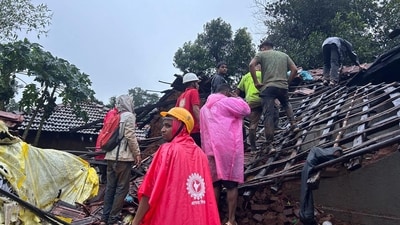 Search and rescue operation underway after a landslide at Irshalwadi village in Raigad district, Thursday, (PTI) Search and rescue operation underway after a landslide at Irshalwadi village in Raigad district, Thursday, (PTI)