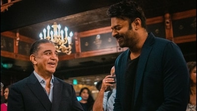 Project K's first glimpse will be unveiled at San Diego Comic-Con on Thursday (Friday in India). Ahead of the launch, actors Kamal Haasan and Prabhas were spotted at a bash, where they met fans. The makers reportedly offered fans a look at the film as part of an opening night party on Wednesday. (All pics Vyjayanthi Movies) Project K's first glimpse will be unveiled at San Diego Comic-Con on Thursday (Friday in India). Ahead of the launch, actors Kamal Haasan and Prabhas were spotted at a bash, where they met fans. The makers reportedly offered fans a look at the film as part of an opening night party on Wednesday. (All pics Vyjayanthi Movies)