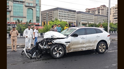 The wreck of a vehicle involved in the accident. (PTI) The wreck of a vehicle involved in the accident. (PTI)