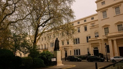 Carlton House Terrace, where many of the mansions belong to the the Crown Estate, in central London, UK. (Bloomberg) Carlton House Terrace, where many of the mansions belong to the the Crown Estate, in central London, UK. (Bloomberg)