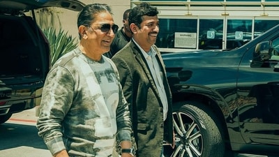 Apart from Kamal Haasan, Project K also stars Amitabh Bachchan and Disha Patani. It is is headlined by Prabhas and Deepika Padukone and directed by Nag Ashwin. Earlier pictures of Kamal from the US were also shared by the production banner Vyjayanthi Movies. Apart from Kamal Haasan, Project K also stars Amitabh Bachchan and Disha Patani. It is is headlined by Prabhas and Deepika Padukone and directed by Nag Ashwin. Earlier pictures of Kamal from the US were also shared by the production banner Vyjayanthi Movies.
