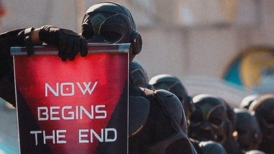 On Thursday, the makers dropped another picture from San Diego Comic-Con and wrote in the caption, "The Raiders have started taking over Comic-Con. Meet them and raid along into our universe." In the picture, one of the 'raiders' carried a scroll that said ‘now begins the end’. On Thursday, the makers dropped another picture from San Diego Comic-Con and wrote in the caption, "The Raiders have started taking over Comic-Con. Meet them and raid along into our universe." In the picture, one of the 'raiders' carried a scroll that said ‘now begins the end’. 