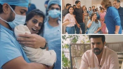Stills from the video shared by Ram Charan on Instagram. Stills from the video shared by Ram Charan on Instagram.