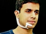 Arnav Kapur with his 'AlterEgo' device (Image courtesy: MIT)