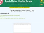 Haryana Board Compartment Admit Card 2023 for Class 10, 12 out, download link here 