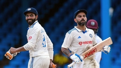 Kohli and Ravindra Jadeja both sailed past their milestones, with the latter scoring a half century soon after the former India captain got into three figures. The pair put up 159 runs for the fifth wicket before Kohli was run out on 121. (BCCI Twitter) Kohli and Ravindra Jadeja both sailed past their milestones, with the latter scoring a half century soon after the former India captain got into three figures. The pair put up 159 runs for the fifth wicket before Kohli was run out on 121. (BCCI Twitter)