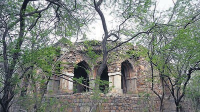 Built as a hunting lodge in the 14th century during the rule of Firoz Shah Tughlaq, the ruler of the Delhi Sultanate, Malcha Mahal has remained seeped in mystery for the longest time. (Sanjeev Verma) Built as a hunting lodge in the 14th century during the rule of Firoz Shah Tughlaq, the ruler of the Delhi Sultanate, Malcha Mahal has remained seeped in mystery for the longest time. (Sanjeev Verma)