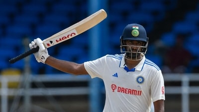 Jadeja also fell on 61 after which Ravichandran Ashwin anchored the effort from the tail. Ashwins scored 56 and was the last Indian wicket to fall. (AFP) Jadeja also fell on 61 after which Ravichandran Ashwin anchored the effort from the tail. Ashwins scored 56 and was the last Indian wicket to fall. (AFP)