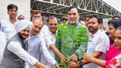 Delhi environment minister Gopal Rai during a Van Mahotsav event in Delhi earlier on July 9. (PTI) Delhi environment minister Gopal Rai during a Van Mahotsav event in Delhi earlier on July 9. (PTI)