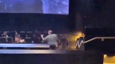 A shocking moment caught on camera showed a Florida man, 63, being viciously attacked in a movie theatre (Broward County Sheriff's Office) A shocking moment caught on camera showed a Florida man, 63, being viciously attacked in a movie theatre (Broward County Sheriff's Office)