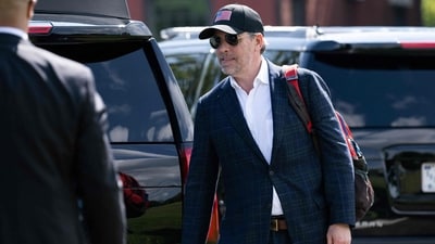 Hunter Biden walks to a waiting SUV after arriving with US President Joe Biden on Marine One at Fort McNair in Washington, DC, July 4, 2023, as they return to Washington after spending the weekend at Camp David, the presidential retreat in Maryland. (Photo by SAUL LOEB / AFP) (AFP) Hunter Biden walks to a waiting SUV after arriving with US President Joe Biden on Marine One at Fort McNair in Washington, DC, July 4, 2023, as they return to Washington after spending the weekend at Camp David, the presidential retreat in Maryland. (Photo by SAUL LOEB / AFP) (AFP)