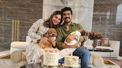 Ram Charan and Upasana Konidela with Klin Kaara Konidela. Ram Charan and Upasana Konidela with Klin Kaara Konidela.