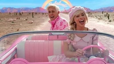 Margot Robbie and Ryan Gosling in the new Barbie movie. Margot Robbie and Ryan Gosling in the new Barbie movie.