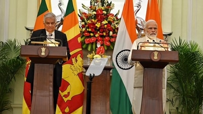 The leaders hold a joint press conference at the Hyderabad House. Sri Lanka is a partner in India’s Neighbourhood First Policy and Vision SAGAR - Security and Growth For All in the Region maritime initiative of India. (HT Photo/by RajkRaj) The leaders hold a joint press conference at the Hyderabad House. Sri Lanka is a partner in India’s Neighbourhood First Policy and Vision SAGAR - Security and Growth For All in the Region maritime initiative of India. (HT Photo/by RajkRaj)