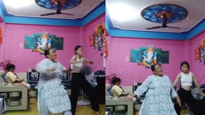 Mom and daughter dance to the song Chunari Chunari. (Instagram/@mom_daughter_dance_) Mom and daughter dance to the song Chunari Chunari. (Instagram/@mom_daughter_dance_)