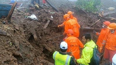 Search continues to rescue survivors after a landslide hit a village in Raigad after heavy rainfall on Wednesday night. As per latest inputs, the death toll till Friday afternoon stands at 20. (Sourced) Search continues to rescue survivors after a landslide hit a village in Raigad after heavy rainfall on Wednesday night. As per latest inputs, the death toll till Friday afternoon stands at 20. (Sourced)