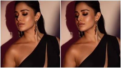 In statement golden earrings and a golden bracelet from the shelves of Sakshi Jhunjhunwala, Nushrratt further accessorised her look for the day. (Instagram/@nushrrattbharuccha) In statement golden earrings and a golden bracelet from the shelves of Sakshi Jhunjhunwala, Nushrratt further accessorised her look for the day. (Instagram/@nushrrattbharuccha)