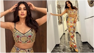 Janhvi Kapoor turned heads as she attended Manish Malhotra's bridal couture show. Donning an exquisite co-ordinated ensemble with a lot of glitz and glamour, Janhvi is serving up some major fashion inspiration. (Instagram/@janhvikapoor) Janhvi Kapoor turned heads as she attended Manish Malhotra's bridal couture show. Donning an exquisite co-ordinated ensemble with a lot of glitz and glamour, Janhvi is serving up some major fashion inspiration. (Instagram/@janhvikapoor)