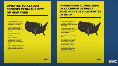 Posters shared by New York Mayor Eric Adams
