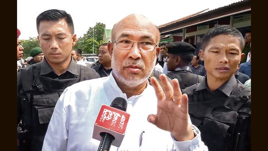 Manipur CM N Biren Singh on Friday. (PTI)
