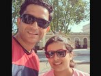 The image shows 10-year-old Aditi with her dad Deepak Tripathi. The image shows 10-year-old Aditi with her dad Deepak Tripathi.