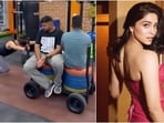 Sharvari Wagh pushes limits at the gym with latest workout video of her doing Sled Push. 