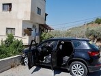 The car in which the Palestinian teen was killed The car in which the Palestinian teen was killed