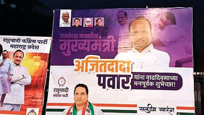 Ajit supporters hail him as “next chief minister”, Shinde jets off to meet Modi Ajit supporters hail him as “next chief minister”, Shinde jets off to meet Modi
